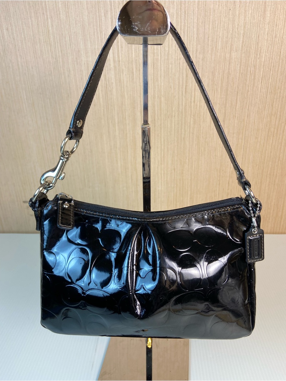 Coach Black Patent Leather Shoulder Bag